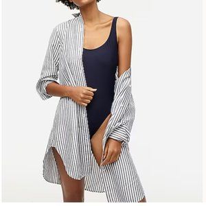 J.Crew Linen-Cotton Beach Shirt in Stripe